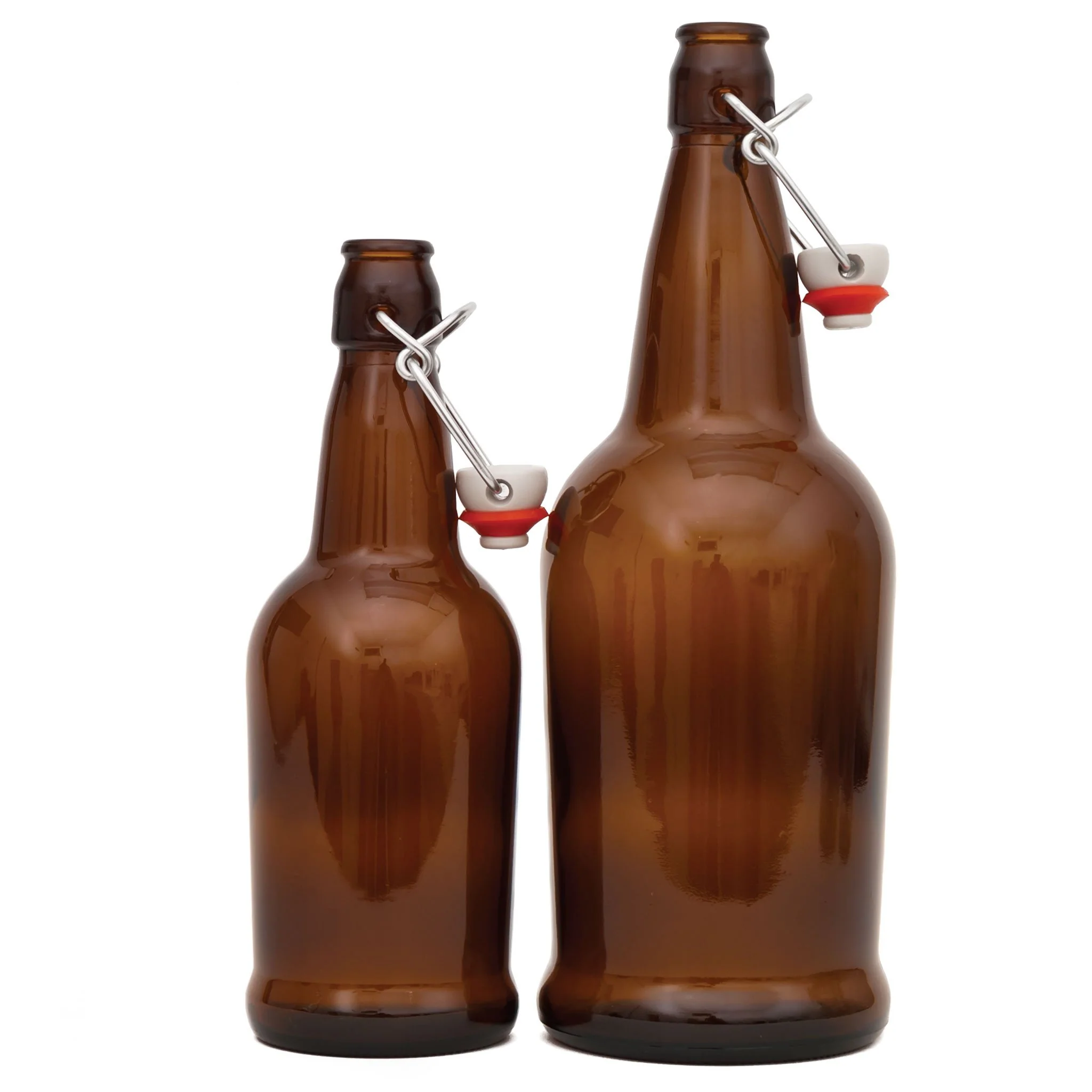Brown EZ Cap Bottles w/ Swing Top - 1 Liter - Image 4
